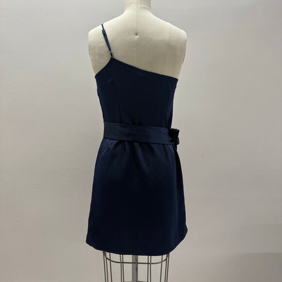 Marissa Webb One Shoulder Tie Mini Dress in Navy Blue 💛 - Picture 8 of 14